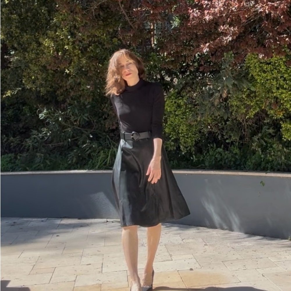 Calvin Klein Black A-Line Midi Dress for Night Out